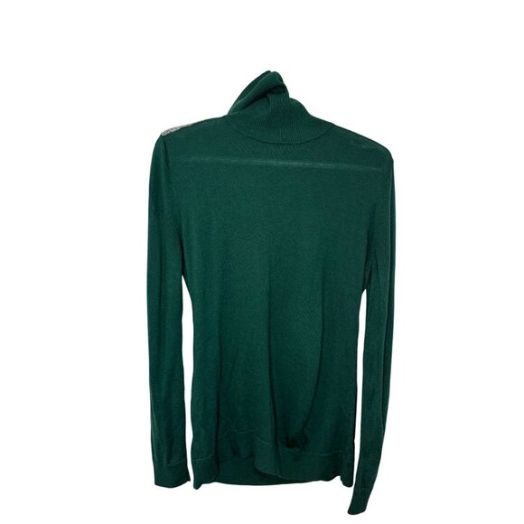 Marc Aurel green turtle neck silver shoulder design sweater size EU42 - Picture 3 of 5